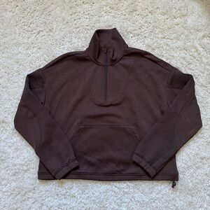 Spyder Chocolate Brown Half-Zip Mock-Neck Pullover. GREAT shape. Sz Med.